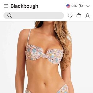 Blackbough Audrey Ruched Bikini Top size-S